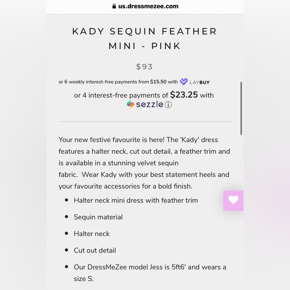 dressmezee Kady Sequin Fearher Mini - Size XS - Picture 7 of 7